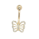 14kt Yellow Gold Butterfly Belly Ring